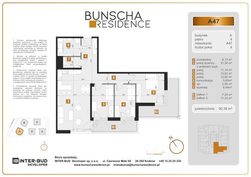 Plan Inter-Bud Developer Sp. z o.o. mieszkanie w inwestycji ul. Bunscha Bunscha Residence (wkrótce w sprzedaży) 