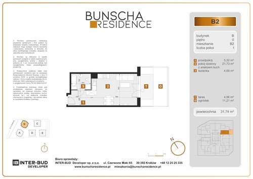 Plan Inter-Bud Developer Sp. z o.o. mieszkanie w inwestycji ul. Bunscha Bunscha Residence (wkrótce w sprzedaży) 