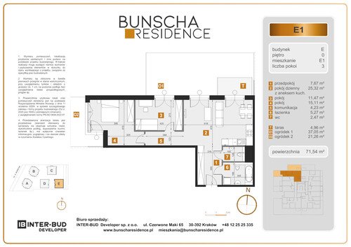 Plan Inter-Bud Developer Sp. z o.o. mieszkanie w inwestycji ul. Bunscha Bunscha Residence (wkrótce w sprzedaży) 