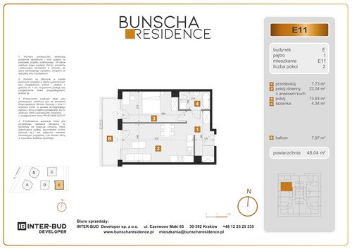 Plan Inter-Bud Developer Sp. z o.o. mieszkanie w inwestycji ul. Bunscha Bunscha Residence (wkrótce w sprzedaży) 