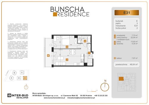 Plan Inter-Bud Developer Sp. z o.o. mieszkanie w inwestycji ul. Bunscha Bunscha Residence (wkrótce w sprzedaży) 