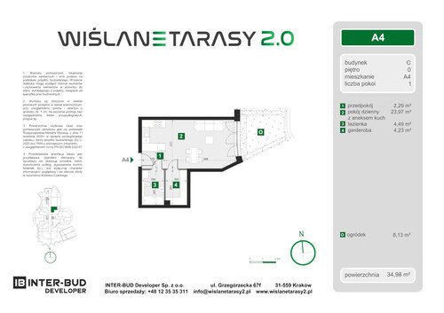 Plan Inter-Bud Developer Sp. z o.o. apartament w inwestycji ul. Grzegórzecka Wiślane Tarasy 2.0 - bud. C (wkrótce w sprzedaży)