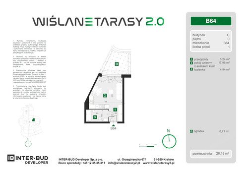 Plan Inter-Bud Developer Sp. z o.o. apartament w inwestycji ul. Grzegórzecka Wiślane Tarasy 2.0 - bud. C (wkrótce w sprzedaży)