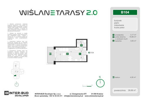 Plan Inter-Bud Developer Sp. z o.o. apartament w inwestycji ul. Grzegórzecka Wiślane Tarasy 2.0 - bud. C (wkrótce w sprzedaży)