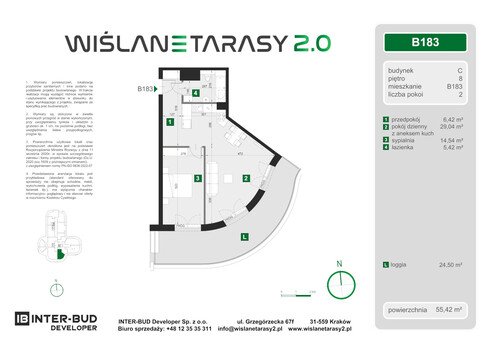 Plan Inter-Bud Developer Sp. z o.o. apartament w inwestycji ul. Grzegórzecka Wiślane Tarasy 2.0 - bud. C (wkrótce w sprzedaży)