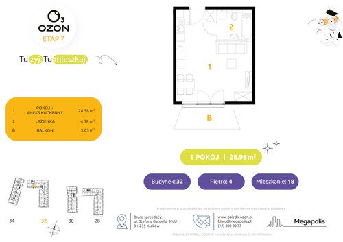 Plan Megapolis mieszkanie w inwestycji ul. Banacha Osiedle OZON Etap 7