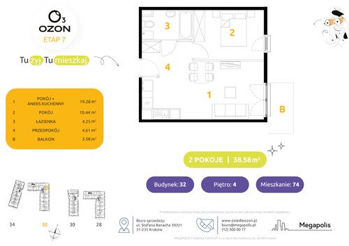 Plan Megapolis mieszkanie w inwestycji ul. Banacha Osiedle OZON Etap 7