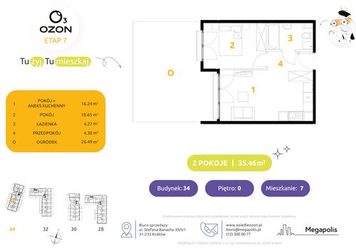 Plan Megapolis mieszkanie w inwestycji ul. Banacha Osiedle OZON Etap 7