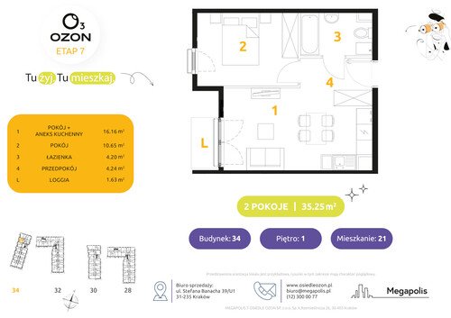 Plan Megapolis mieszkanie w inwestycji ul. Banacha Osiedle OZON Etap 7