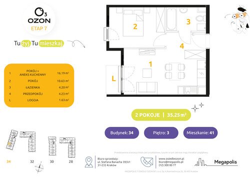 Plan Megapolis mieszkanie w inwestycji ul. Banacha Osiedle OZON Etap 7