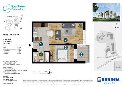 Plan BUDREM mieszkanie w inwestycji ul. Pychowicka Kapelanka-Pychowicka