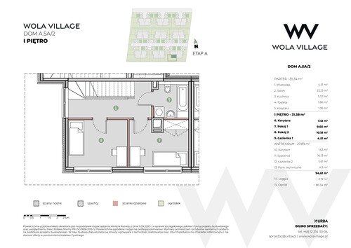 Plan Wola Village Urba CK Sp. z o.o. Sp. k. mieszkanie w inwestycji ul. Podłużna Wola Village - etap IA i IB 