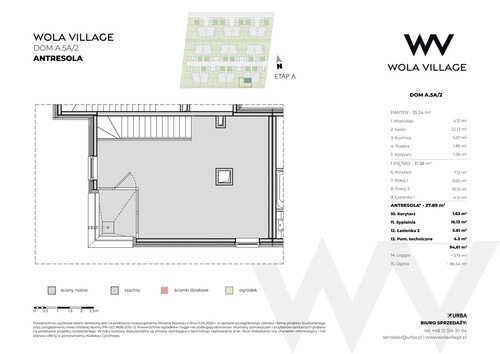 Plan Wola Village Urba CK Sp. z o.o. Sp. k. mieszkanie w inwestycji ul. Podłużna Wola Village - etap IA i IB 