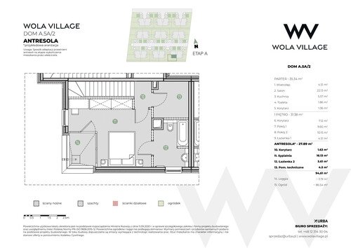 Plan Wola Village Urba CK Sp. z o.o. Sp. k. mieszkanie w inwestycji ul. Podłużna Wola Village - etap IA i IB 