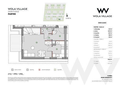 Plan Wola Village Urba CK Sp. z o.o. Sp. k. mieszkanie w inwestycji ul. Podłużna Wola Village - etap IA i IB 