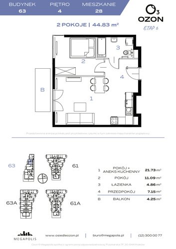 Plan Megapolis mieszkanie w inwestycji ul. Banacha Osiedle OZON Etap 6