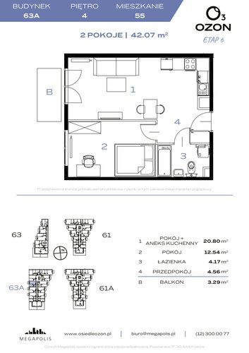 Plan Megapolis mieszkanie w inwestycji ul. Banacha Osiedle OZON Etap 6