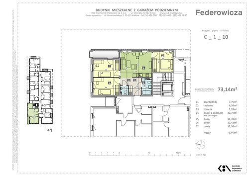 Plan HSD Inwestycje Krakowskie Sp. z o.o. mieszkanie w inwestycji ul. Federowicza Federowicza – Ruczaj Park