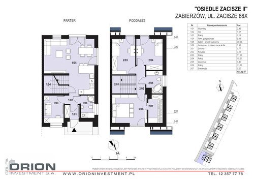 Plan Grupa Orion Investment S.A. dom w inwestycji Zabierzów, ul. Zacisze Zacisze Zabierzów II