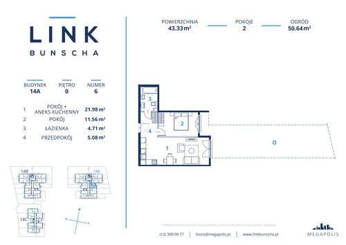 Plan Megapolis Sp. z o.o. mieszkanie w inwestycji ul. Bunscha 14A, 14B, 14C Link Bunscha