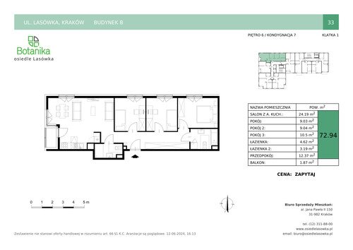 Plan Stylhut Plus sp. z o.o. mieszkanie w inwestycji ul. Lasówka Osiedle Lasówka - bud. B