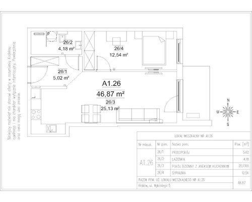 Plan Frax-Bud mieszkanie w inwestycji ul. Wybickiego 5 FORTnatura - budynek A1