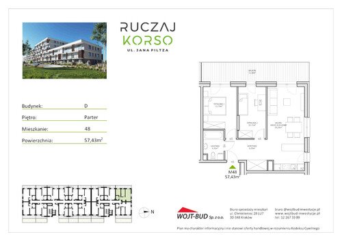 Plan Wojt Bud Sp. z o.o. mieszkanie w inwestycji ul. Jana Piltza 23 Ruczaj Korso - etap III