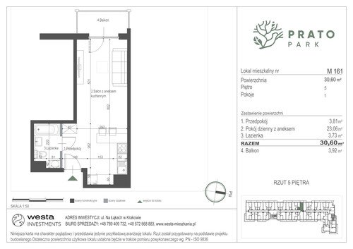 Plan Apartamenty Nowohucka Sp. z o.o. mieszkanie w inwestycji ul. Na Łąkach Prato Park