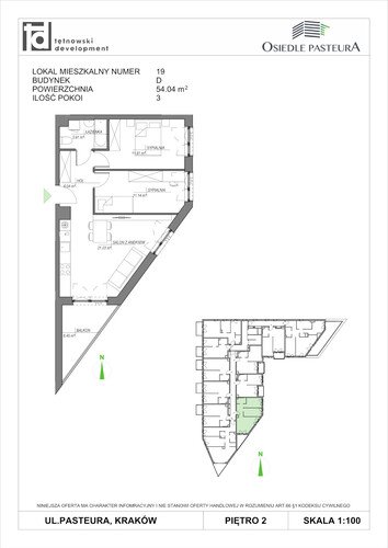 Plan Tętnowski Development mieszkanie w inwestycji ul. Pasteura Osiedle Pasteura - IV etap