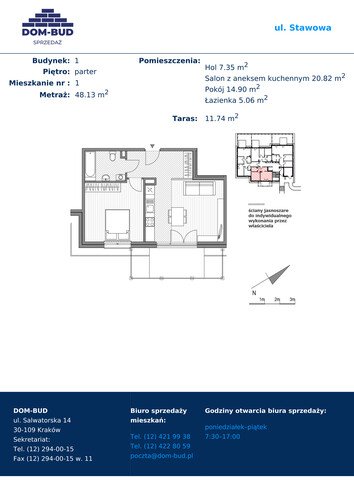 Plan Dom-Bud M. Szaflarski Spółka Jawna mieszkanie w inwestycji ul. Stawowa 242 Stawowa - bud. 1/1
