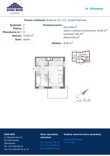 Plan Dom-Bud M. Szaflarski Spółka Jawna mieszkanie w inwestycji ul. Stawowa 242A Stawowa - bud. 1/2