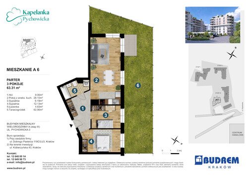 Plan BUDREM mieszkanie w inwestycji ul. Pychowicka 3 Kapelanka-Pychowicka - budynek A