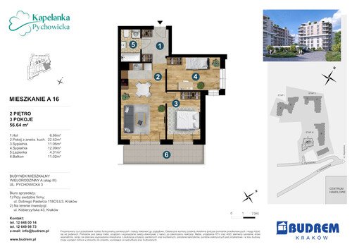 Plan BUDREM mieszkanie w inwestycji ul. Pychowicka 3 Kapelanka-Pychowicka - budynek A