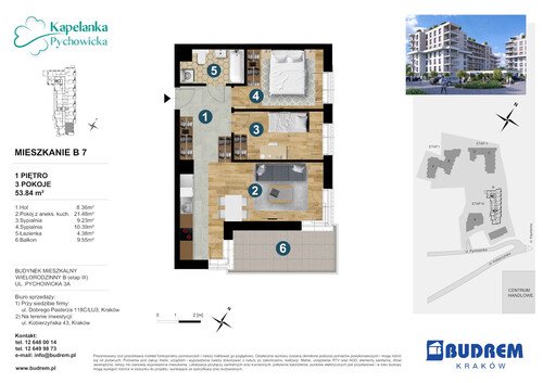 Plan BUDREM mieszkanie w inwestycji ul. Pychowicka 3A Kapelanka-Pychowicka - budynek B