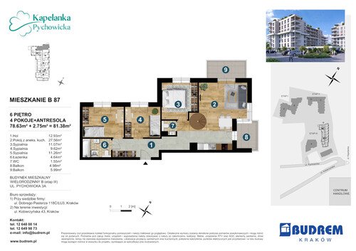 Plan BUDREM mieszkanie w inwestycji ul. Pychowicka 3A Kapelanka-Pychowicka - budynek B