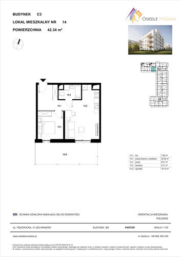 Plan KG Group Sp. z o.o. mieszkanie w inwestycji  Osiedle Mozaika - bud. C3