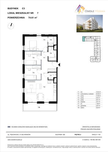 Plan KG Group Sp. z o.o. mieszkanie w inwestycji  Osiedle Mozaika - bud. C3