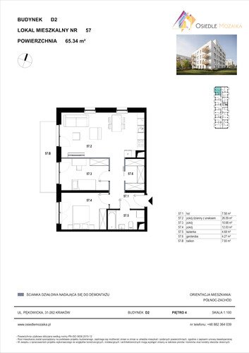 Plan KG Group Sp. z o.o. mieszkanie w inwestycji  Osiedle Mozaika - bud. D2