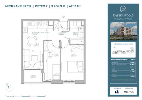 Plan Dasta Invest Sp. z o.o. mieszkanie w inwestycji ul. Dąbska Dąbska Pools