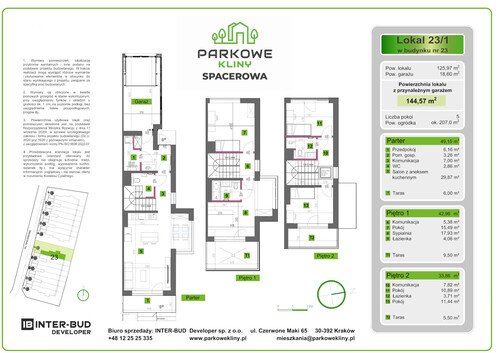 Plan Inter-Bud Developer Sp. z o.o. dom w inwestycji ul. Spacerowa Parkowe Kliny