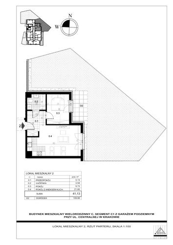 Plan Proins mieszkanie w inwestycji ul. Centralna Centralna - etap II, bud. C1