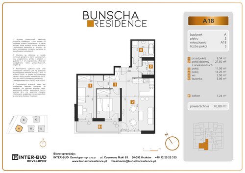 Plan Inter-Bud Developer Sp. z o.o. mieszkanie w inwestycji ul. Bunscha Bunscha Residence (wkrótce w sprzedaży) 