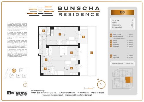 Plan Inter-Bud Developer Sp. z o.o. mieszkanie w inwestycji ul. Bunscha Bunscha Residence (wkrótce w sprzedaży) 