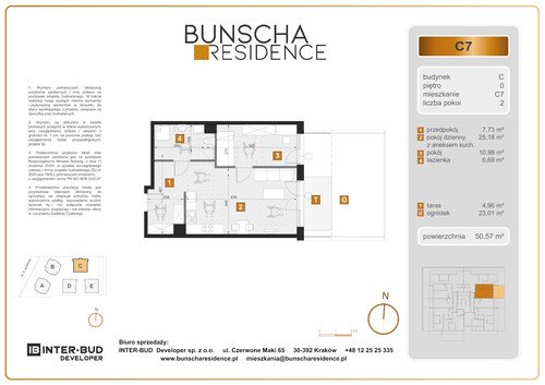 Plan Inter-Bud Developer Sp. z o.o. mieszkanie w inwestycji ul. Bunscha Bunscha Residence (wkrótce w sprzedaży) 