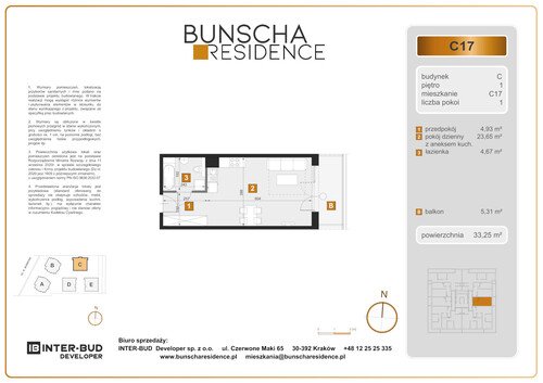 Plan Inter-Bud Developer Sp. z o.o. mieszkanie w inwestycji ul. Bunscha Bunscha Residence (wkrótce w sprzedaży) 