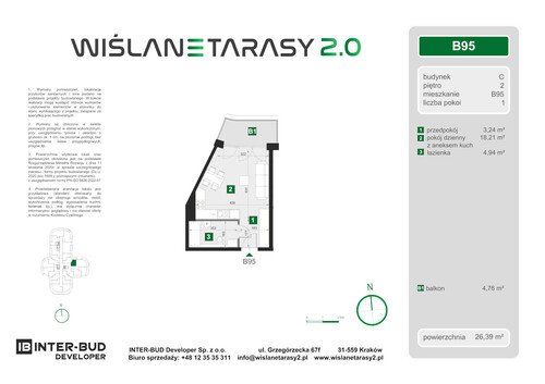 Plan Inter-Bud Developer Sp. z o.o. apartament w inwestycji ul. Grzegórzecka Wiślane Tarasy 2.0 - bud. C (wkrótce w sprzedaży)