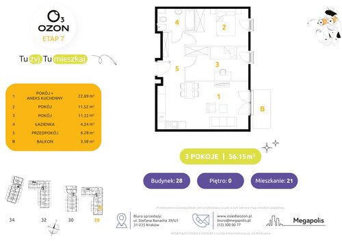 Plan Megapolis mieszkanie w inwestycji ul. Banacha Osiedle OZON Etap 7