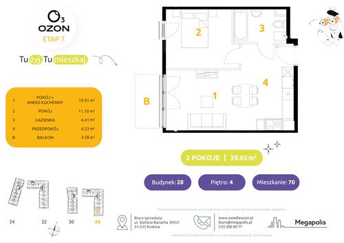 Plan Megapolis mieszkanie w inwestycji ul. Banacha Osiedle OZON Etap 7