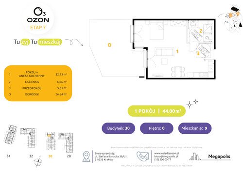 Plan Megapolis mieszkanie w inwestycji ul. Banacha Osiedle OZON Etap 7