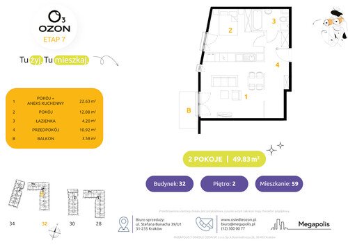 Plan Megapolis mieszkanie w inwestycji ul. Banacha Osiedle OZON Etap 7